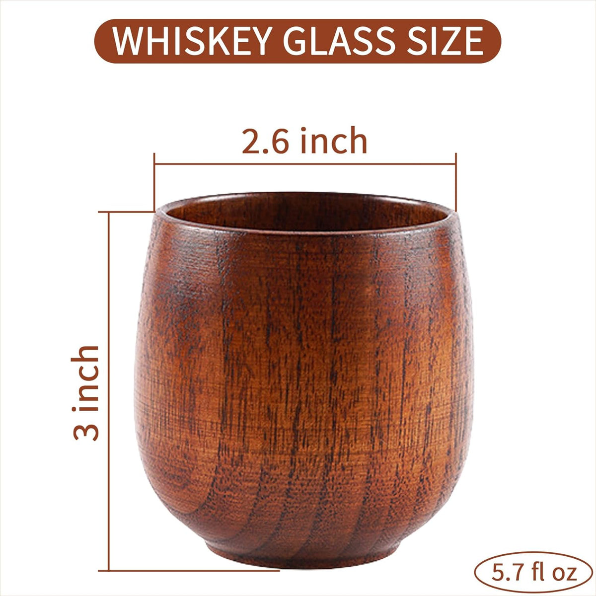 2 Pcs Wooden Whiskey Glasses, Bourbon Glass Gifts for Men, Old Fashioned Bourbon Whiskey Tasting Glasses – Groomsmen Gifts, Dad’s Birthday & Retirement Gift for Men