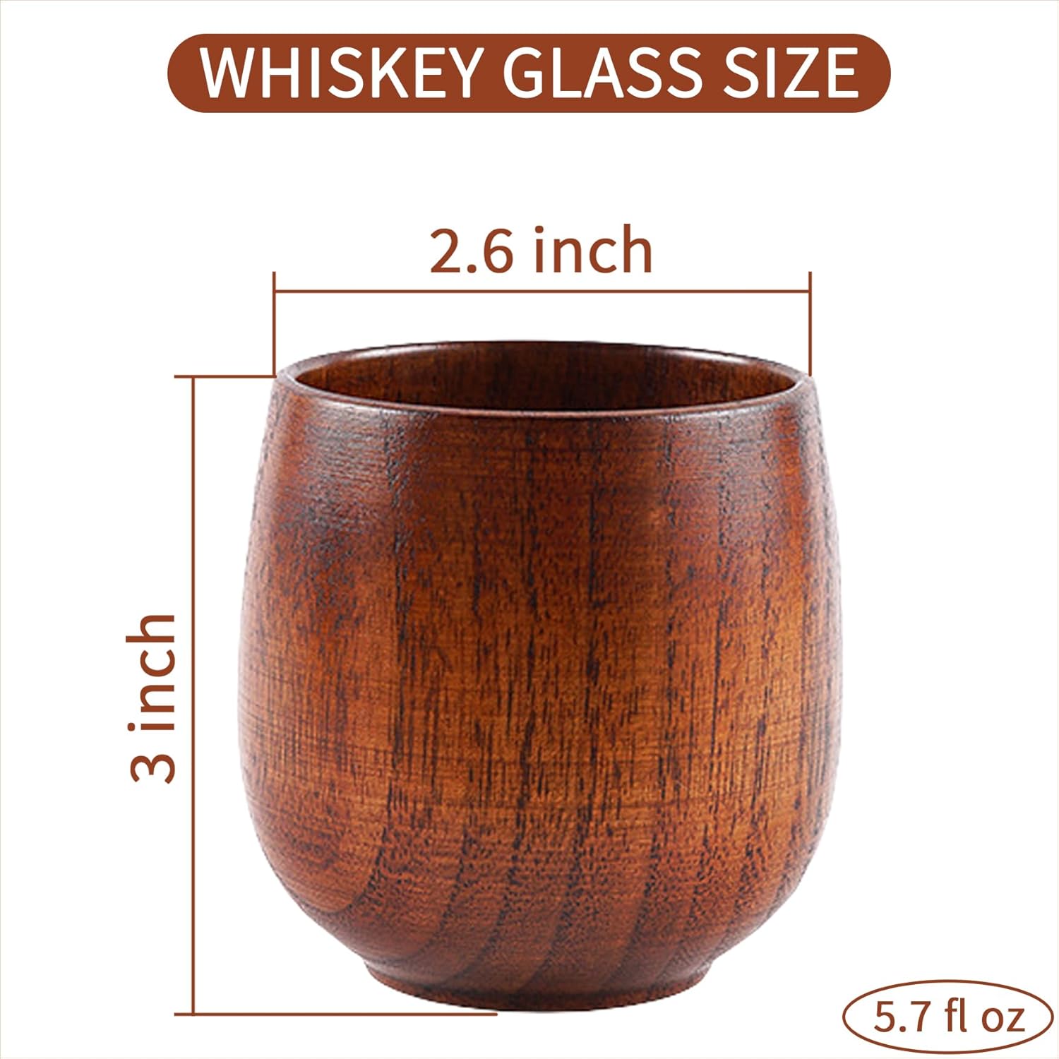 2 Pcs Wooden Whiskey Glasses, Bourbon Glass Gifts for Men, Old Fashioned Bourbon Whiskey Tasting Glasses – Groomsmen Gifts, Dad’s Birthday & Retirement Gift for Men