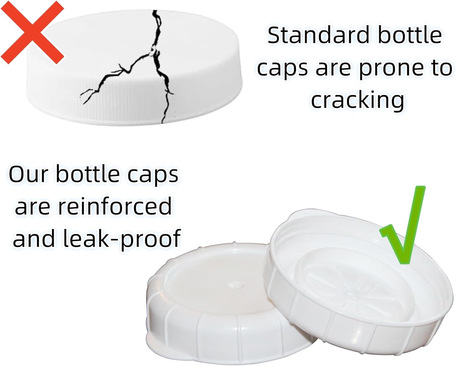 4 PCS Glass Bottle Replacement Caps with Tampered Evident Seal,48mm Diameter Bottle Lids Compatible With Stanpac & Libbey Milk Glass Bottles.Reusable,Long-Lasting and Easy to Clean Bottle Caps