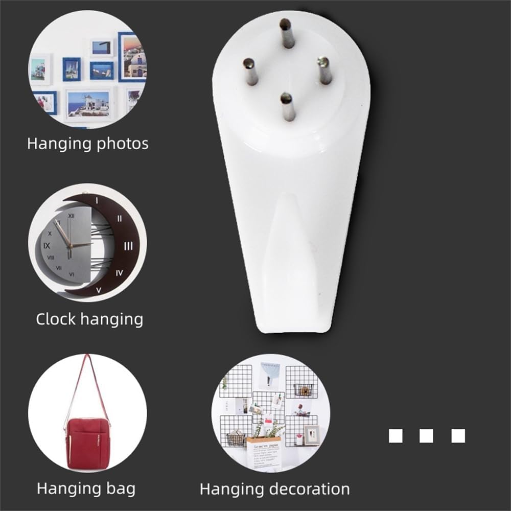 Concrete Wall Hooks，30pcs Invisible Nail Hangers, No Damage Wall Picture Hanger ， Powerful Concrete Hard Wall Drywall Picture Hooks Non-Trace Hanging Hook for Picture Photo Frame Clock Hangers