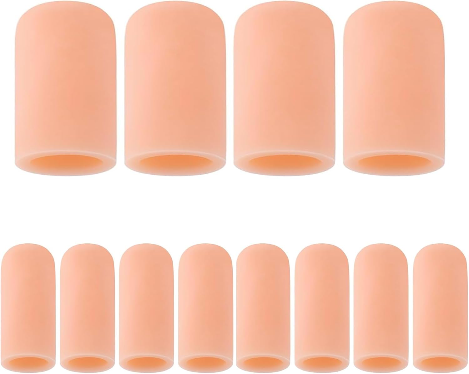12 Pack Gel Toe Cap and Protector - Cushions and Protects to Provide Relief from Missing or Ingrown Toenails, Corns, Blisters, Hammer Toes