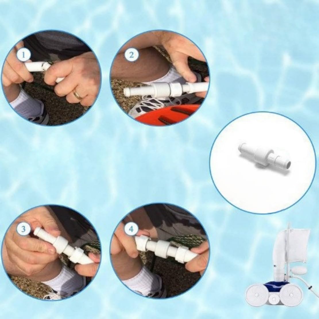 280, 380, 180 Pool Cleaner Hose Swivel D20 and Hose Nut D15 Combo Kit Replacement Suitable for Zodiac Polaris 280, 380, 180 Pool Cleaners (1 Pack)