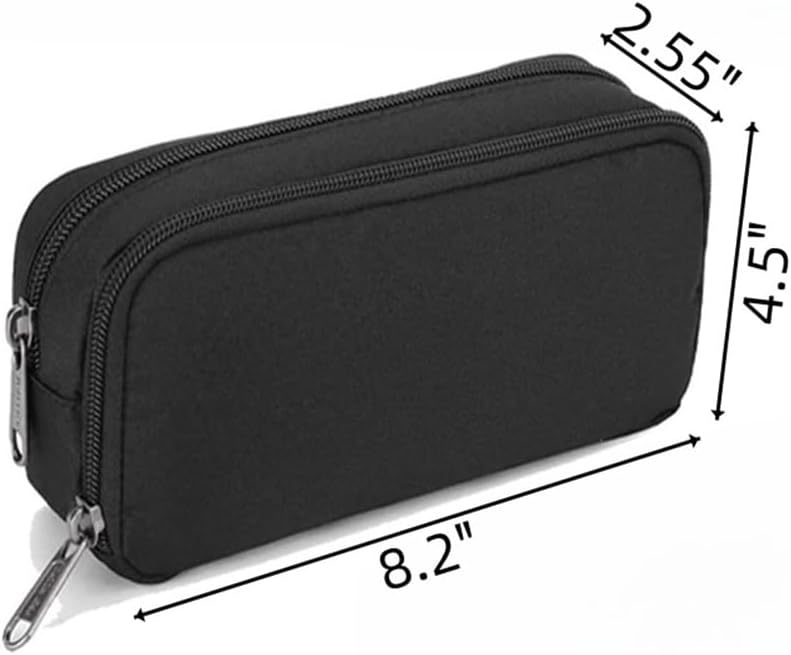 Pencil Case Large Capacity Pencil Pouch Aesthetic Pen Bag Office Stationery Organizer Simple Durable Multifunctional Pencil Bag for Adults - Black