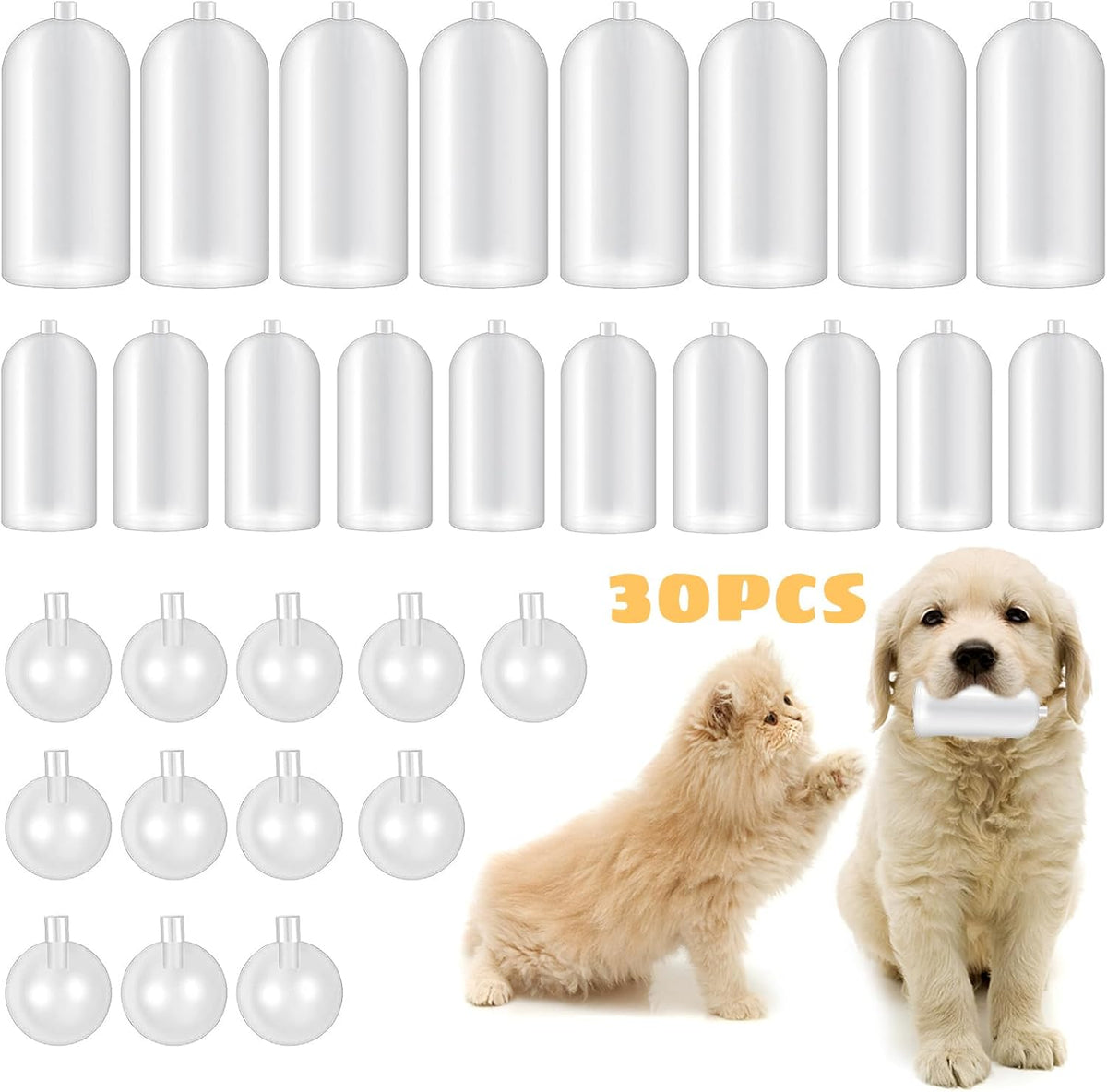 30 Pack Replacement Squeakers for Dog Toys, Plastic Dog Toy Squeakers Repair Squeaky Dog Toys DIY Toy Accessories Pet Squeaker Insert Replacement Cat Dog Toys （3 Models）