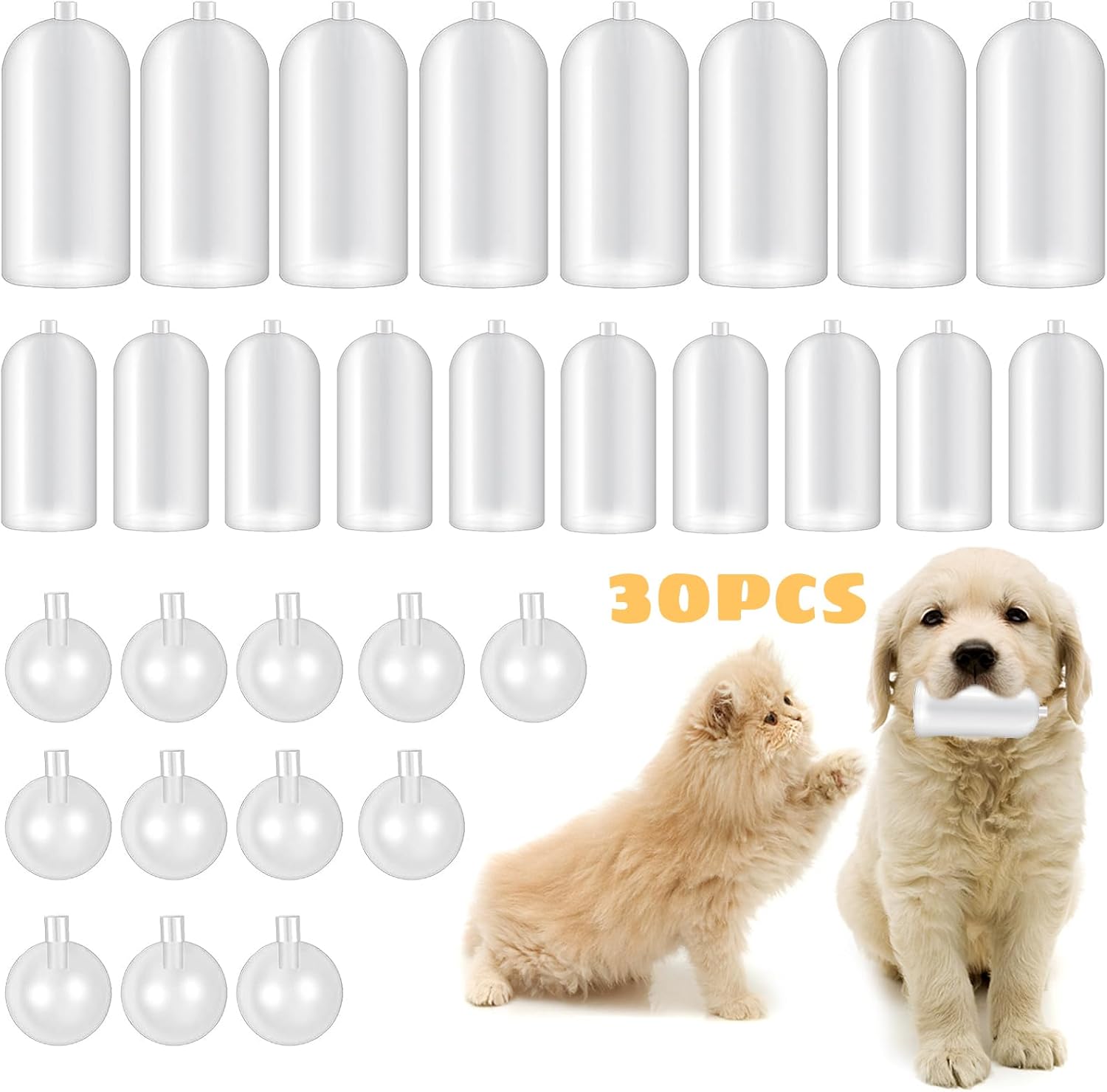 30 Pack Replacement Squeakers for Dog Toys, Plastic Dog Toy Squeakers Repair Squeaky Dog Toys DIY Toy Accessories Pet Squeaker Insert Replacement Cat Dog Toys （3 Models）