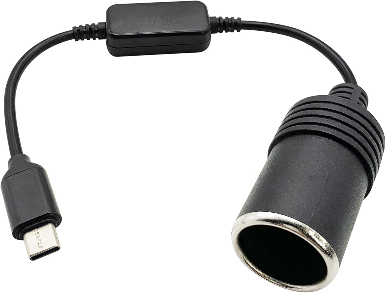USB C Male to 12V Car Cigarette Lighter Socket Female Converter Cable 1 Ft,USB C to Cigarette Lighter Adapter for Dash Cam, GPS