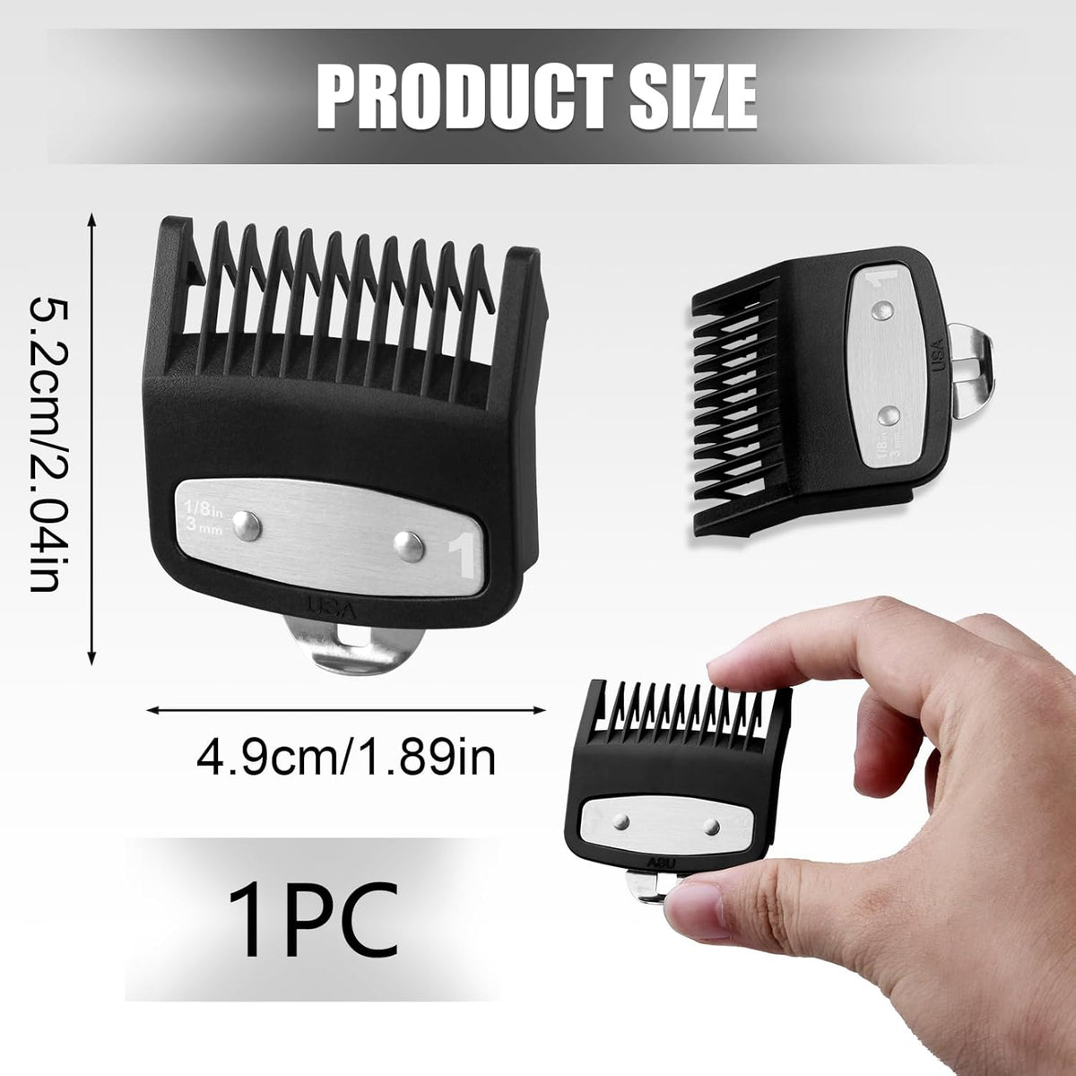 Replacement for Wahl 1 Premium Clipper Guard Clip Guide Metal #3354-100 1/8" 3mm Premium Metal Clipper Guard Replacement for Wahl 1 - Achieve Precise Cuts with Confidence