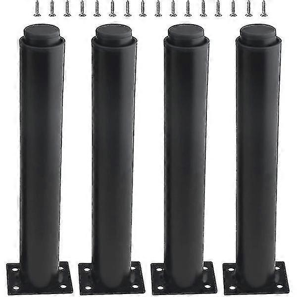 (25-42cm, black) Set of 4 strong adjustable metal furniture legs-YuJia