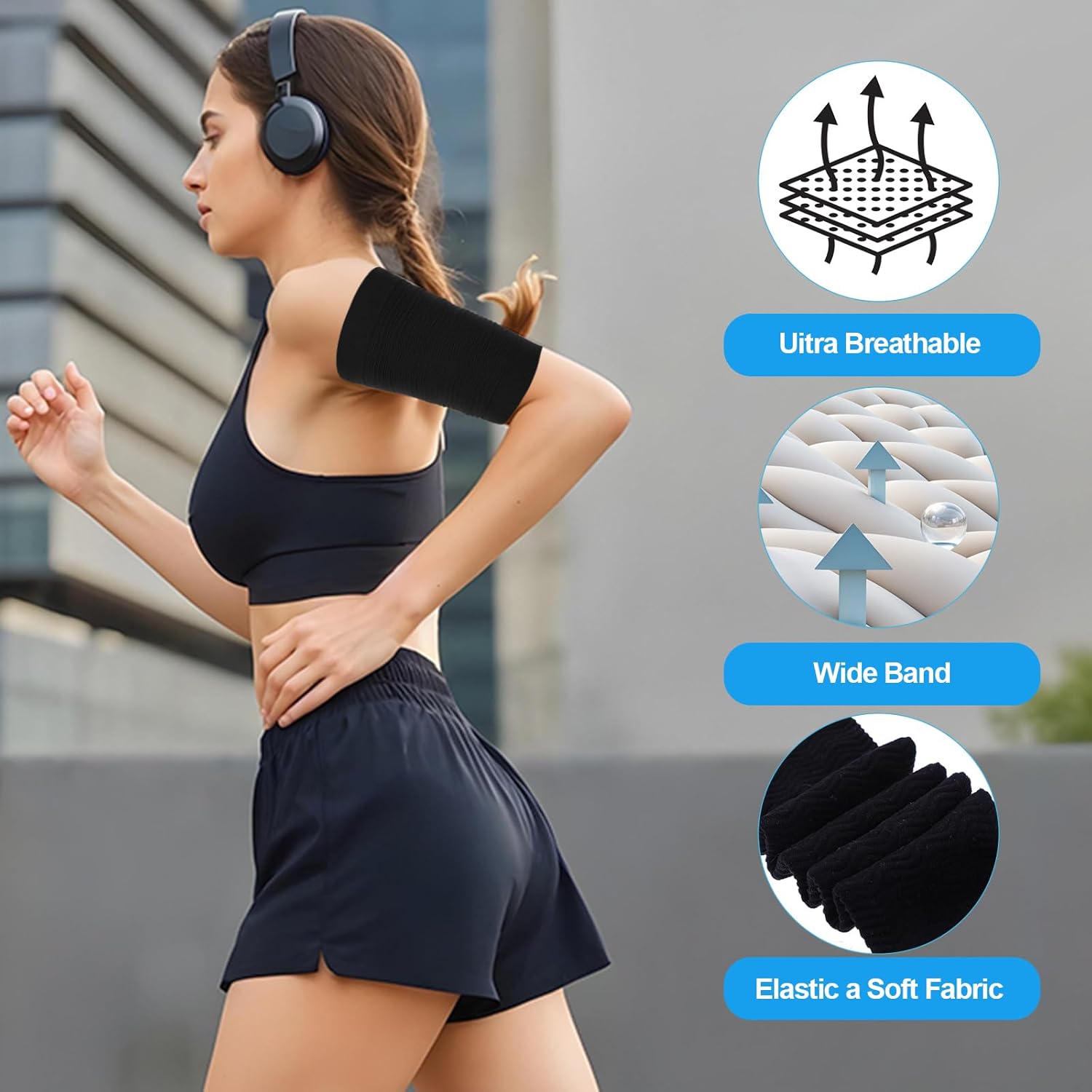 4 Pairs Arm Compression Sleeve for Women, Elastic Sport Arm Shapers Slim Upper Arm Wraps for Flabby Arms