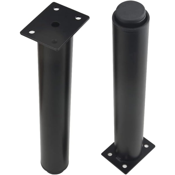 (25-42 cm, black) Set of 4 sturdy adjustable metal furniture legs