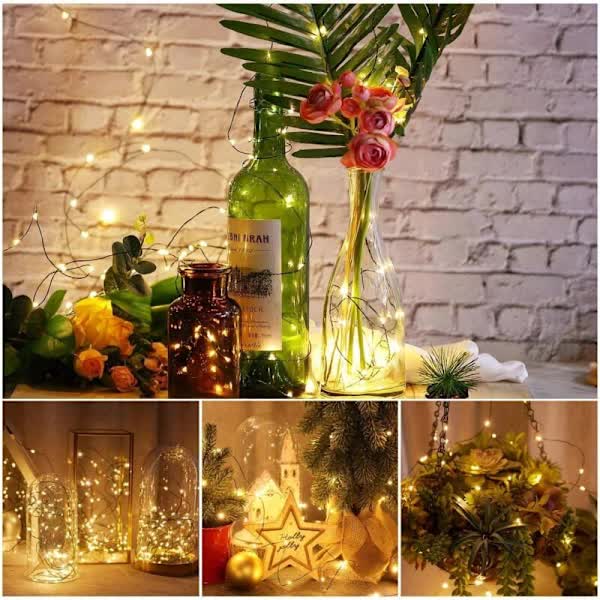 LED String Lights 50m Warm White 500 LEDs IP44 Waterproof Remote Control 8 Modes for Christmas Tree Outdoor Wedding Party Decoration