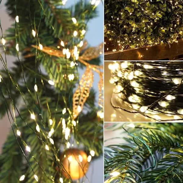 LED String Lights 50m Warm White 500 LEDs IP44 Waterproof Remote Control 8 Modes for Christmas Tree Outdoor Wedding Party Decoration