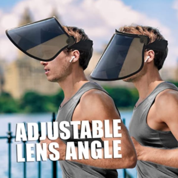 Visor Hat with HD Polarized Lenses UV Protection Adjustable Sweatband for Outdoor Golf Beach Pink