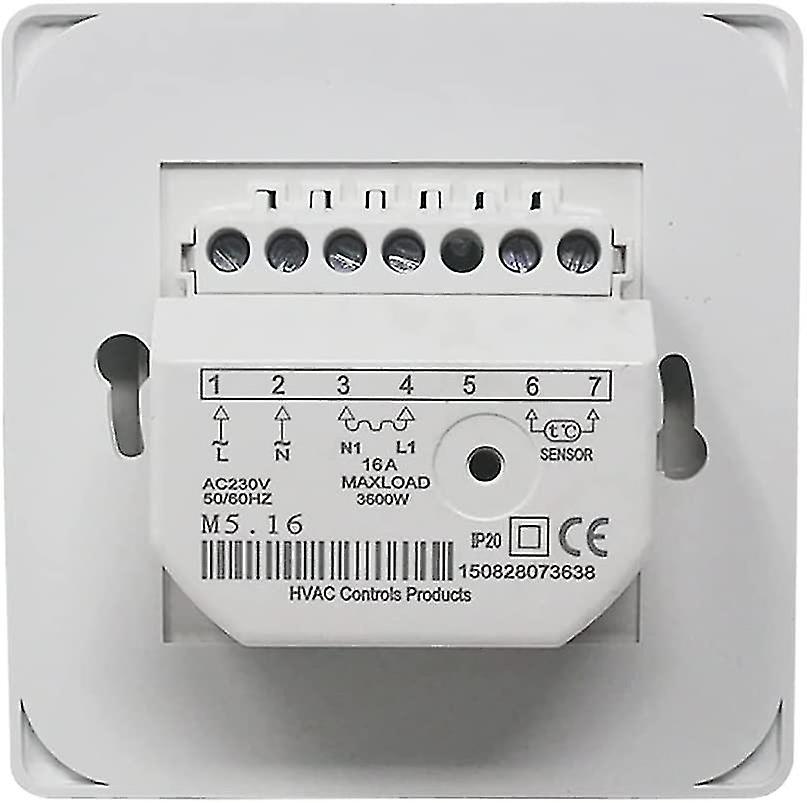 Electric Underfloor Heating Thermostat, 220V 16A with Probe, Mechanical Control, Energy Class A+++, Compatible with Underfloor Heating Systems