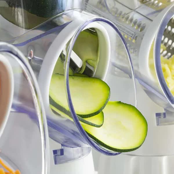 White Rotary Grater Vegetable Cutter and Shredder