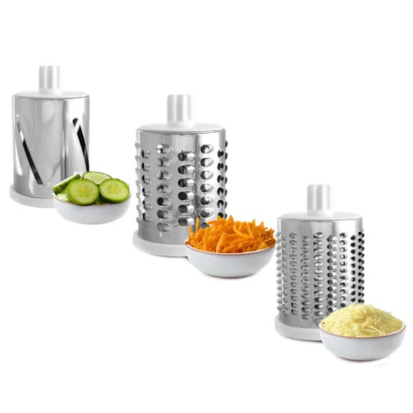White Rotary Grater Vegetable Cutter and Shredder