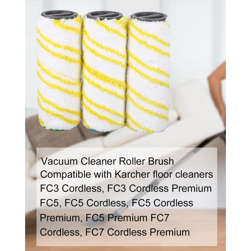 Replacement Rolls for Kärcher FC7 FC5 FC3D FC3 (Yellow) (4)