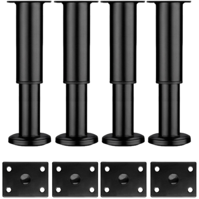 Adjustable Furniture Legs - 18-30 cm Height Metal Support Feet Set of 4 for Sofa Divan Cabinet Bed Chair Table compatible with IKEA