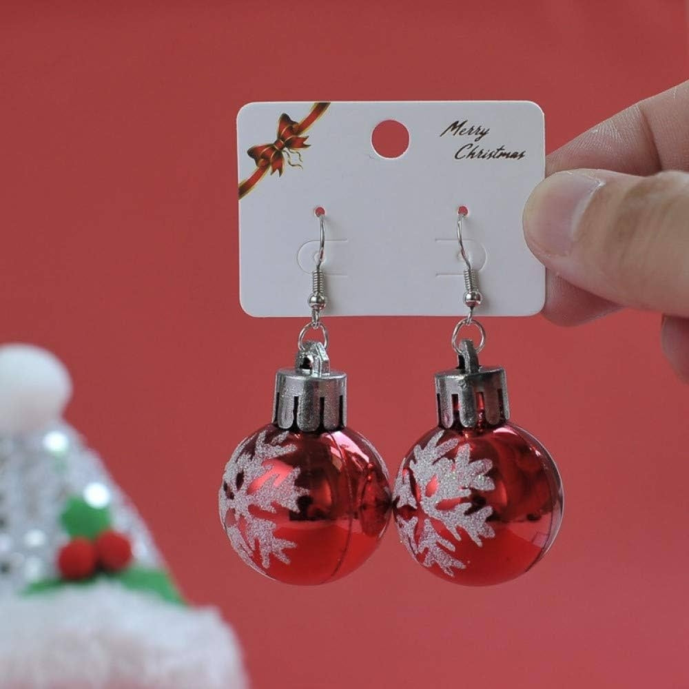 Red Christmas Ball Earrings
