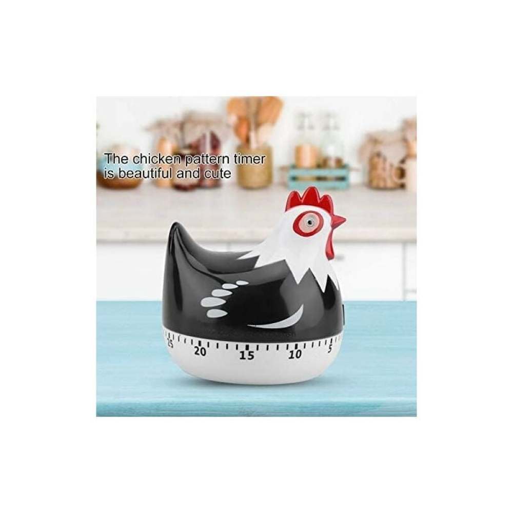 Kitchen Timer Chicken Design Manual Cooking Clock ABS Black Compatible with Braun