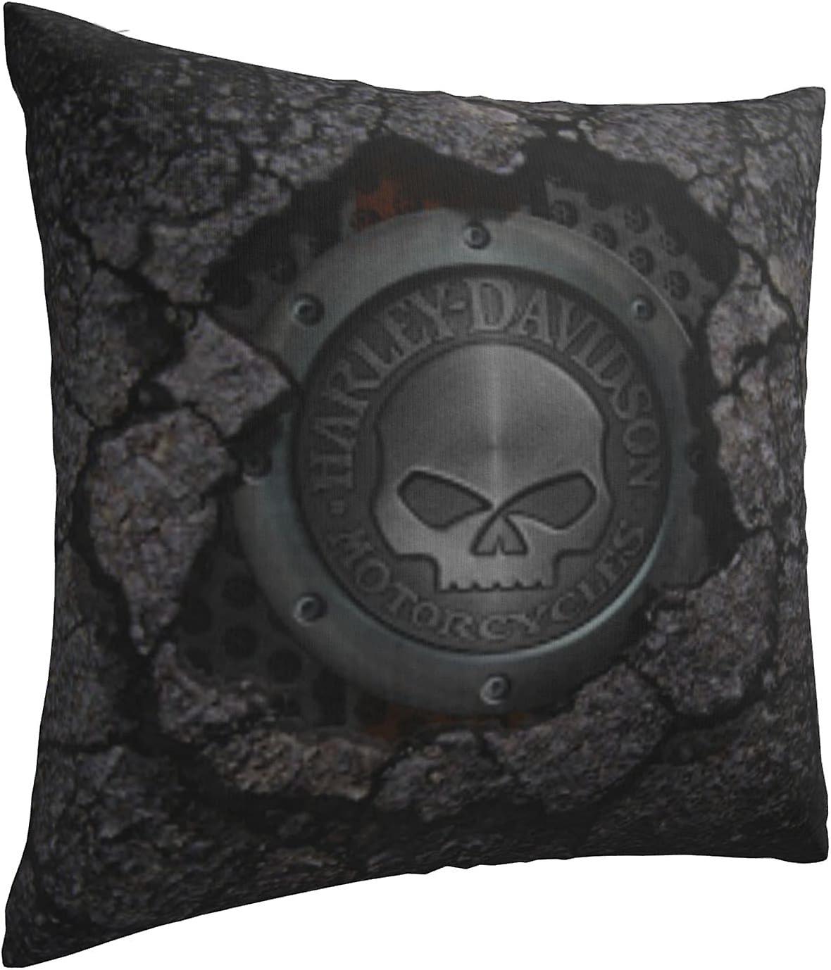 Harley Davidson Decorative Pillowcase H-400 Soft Warm Cover Compatible with Bed Sofa Outdoor Cushions