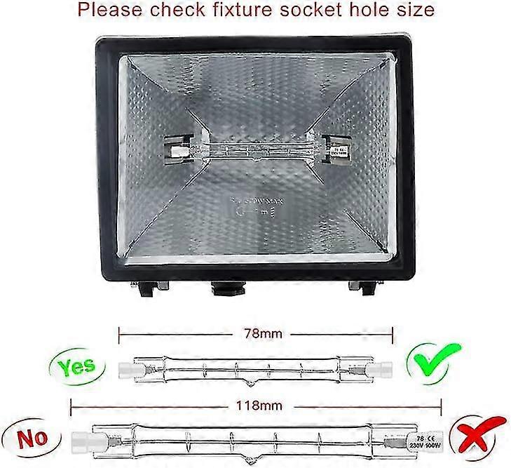 R7s Halogen Bulb Set of 5, 78mm 80w 230v, Dimmable Halogen Rod for Construction Site Floodlights