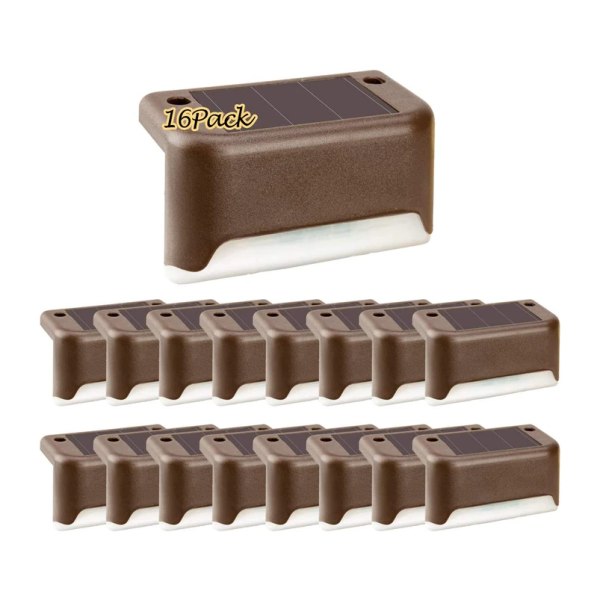 16-Pack Solar Lights for Outdoor Use, Waterproof LED Solar Lights for Stairs, Fence, Garden, Patio and Walkway 16pcs 16psc