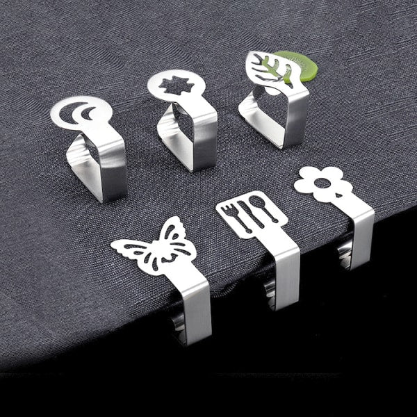 Butterfly-Shaped Cloth Clips / Cloth Holders, 4-pack Silver