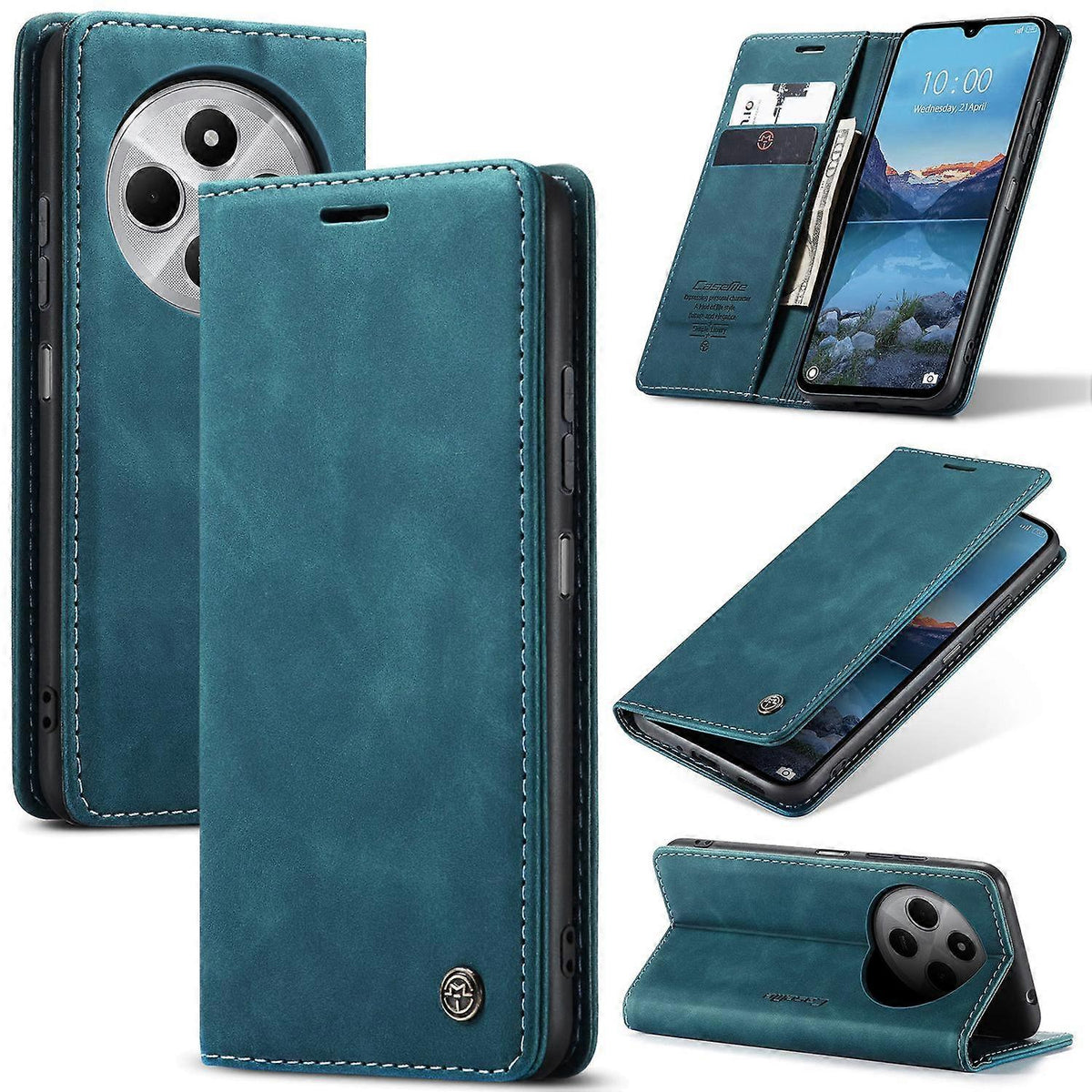 Xiaomi Redmi 14C Leather Case Compatible with CASEME 013 Series with Card Holder Stand Multicolor