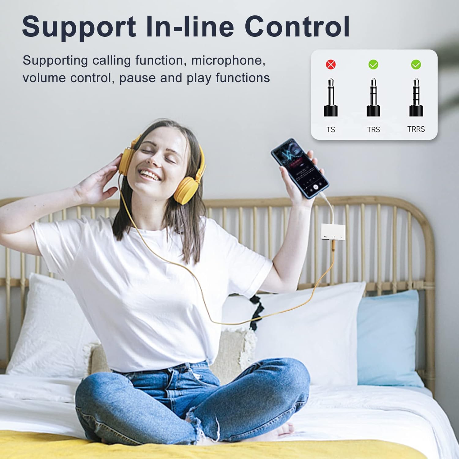 USB C to 3.5mm Jack Audio Adapter with Fast Charging OTG White