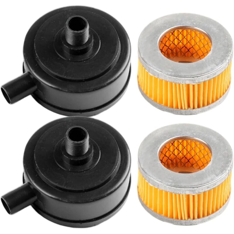 20mm Thread Air Compressor Intake Filter Muffler with Plastic Cover 2pcs for Pneumatic Tools