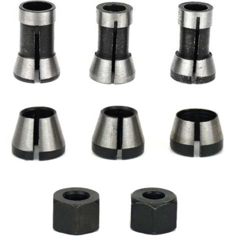 Router Collet Set of 6 - 6mm 6.35mm 8mm Countersunk Milling Chuck Collet Adapter