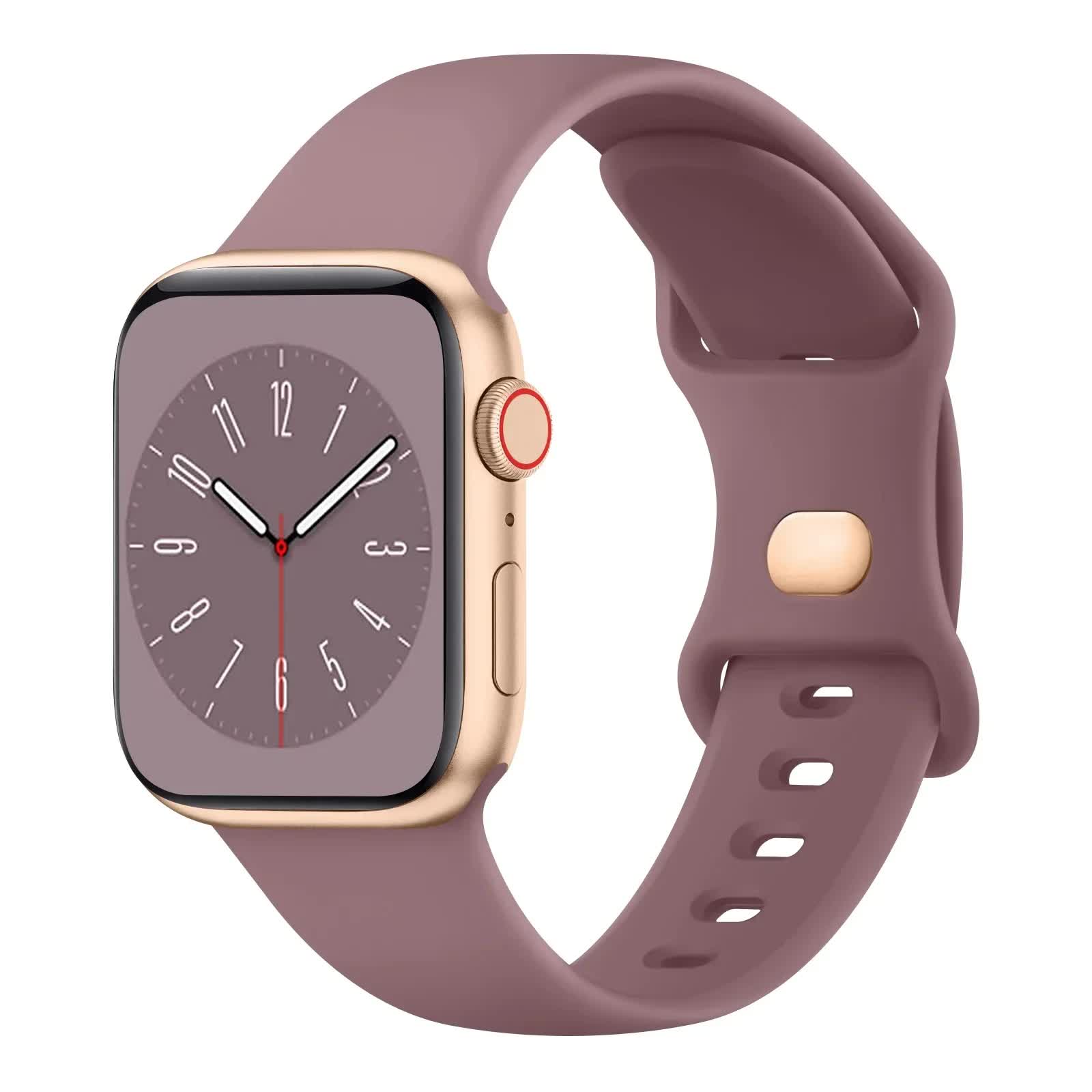 Soft Silicone Band for Compatible with Apple Watch Series 8 7 6 5 4 3 SE and Ultra, Apple, Smoky Purple, 38mm 40mm 41mm 42mm 44mm 45mm 49mm