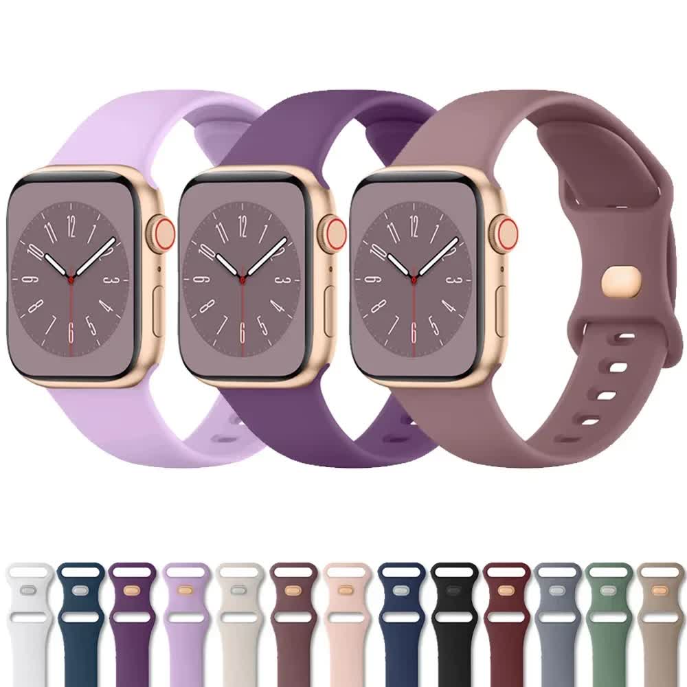 Soft Silicone Band for Compatible with Apple Watch Series 8 7 6 5 4 3 SE and Ultra, Apple, Smoky Purple, 38mm 40mm 41mm 42mm 44mm 45mm 49mm