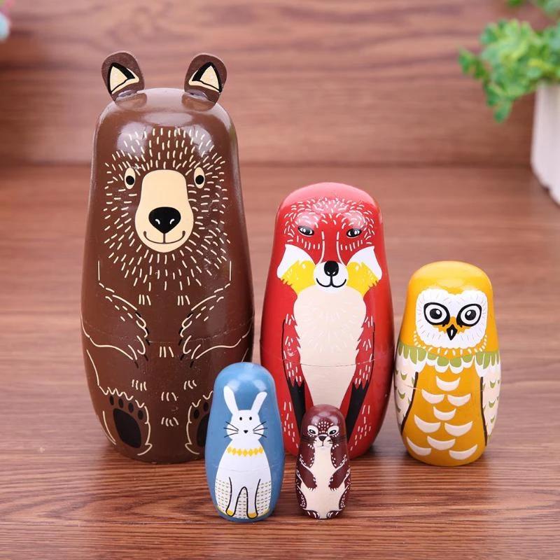 Russian Dolls / Matryoshka - Babushka doll - Animals Multicolor multicolor