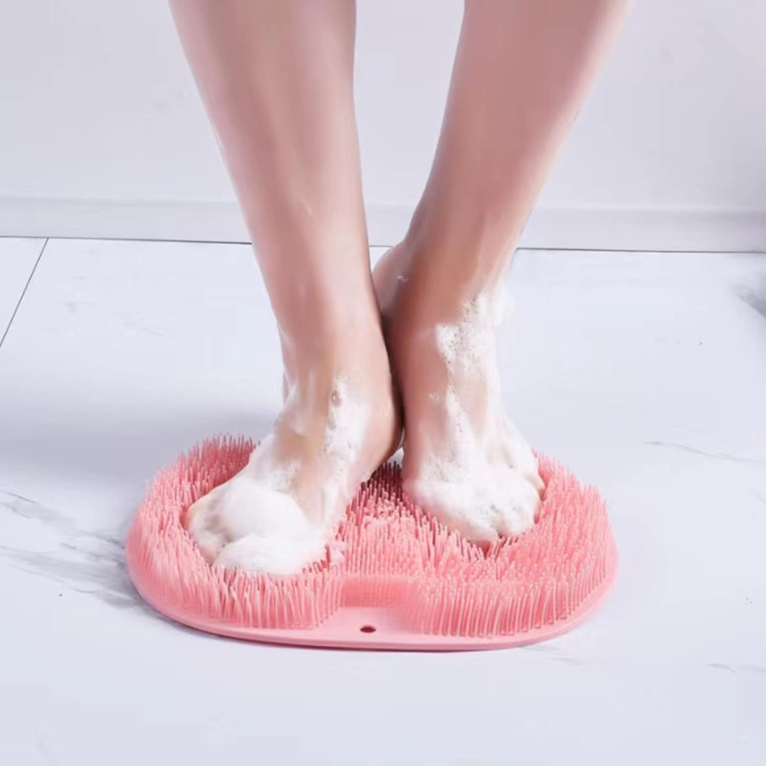 Non-slip Silicone Massage Mat, Shower Back Scrubber, Massage Mat with Non-slip Suction Cups, Exfoliating Bath Mat Blue