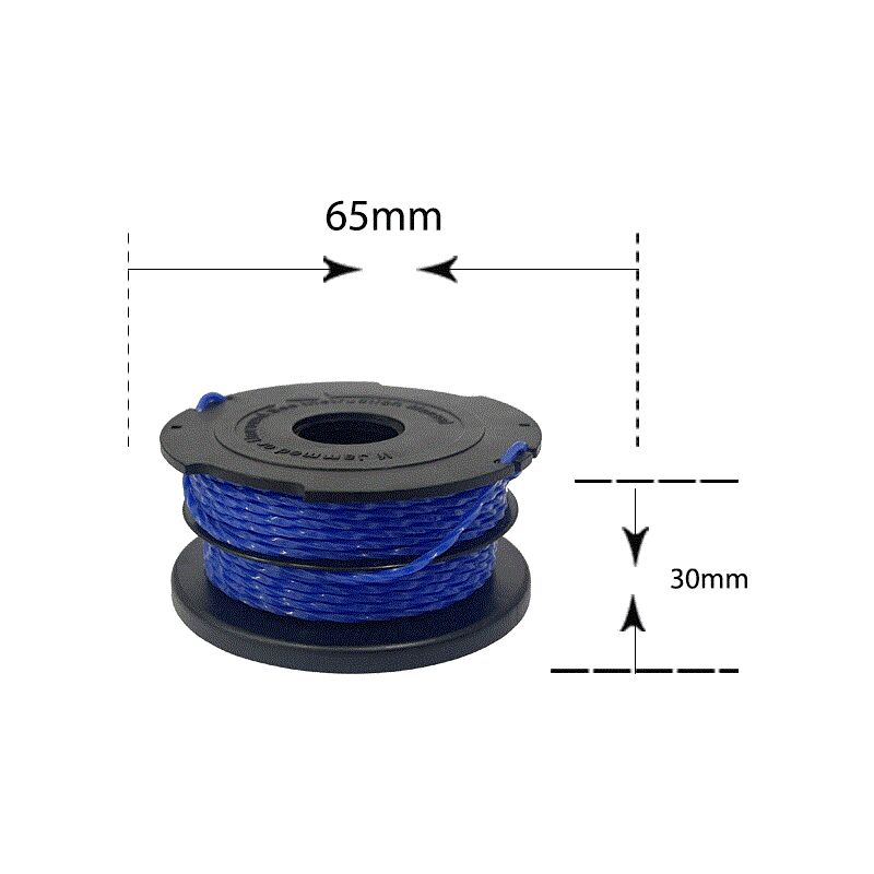 BLACK+DECKER Replacement Trimmer Spools 3-Pack A6441X3-XJ 3 x 12 m 1.5 mm Nylon Line Reflex Plus Self-Unwinding Blue