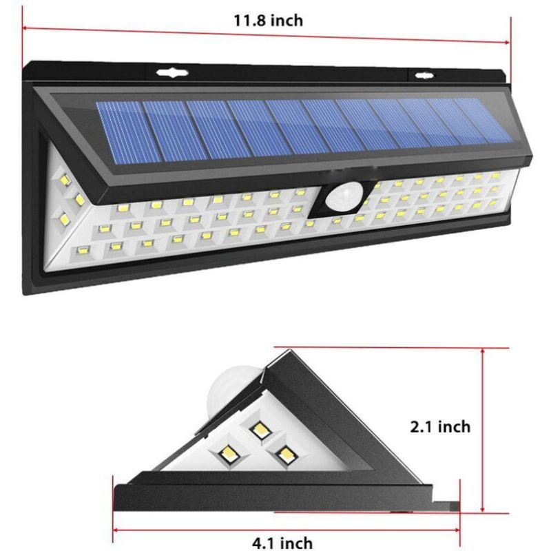Solar Wall Light - 118 LED Solar Lamp 1000 Lumen Wall Light PIR Motion Sensor IP65 Waterproof Outdoor Garden..DEBUNS