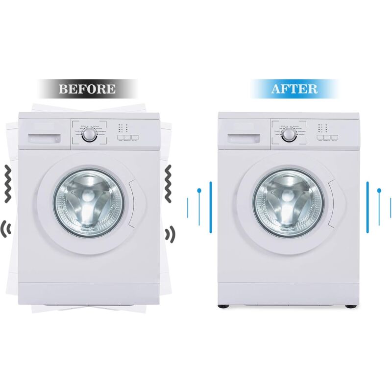 Washing Machine Anti-Vibration Pads, 4-Piece Set for Washer and Dryer Stability, Vibration-Damping Washine Machine Mat