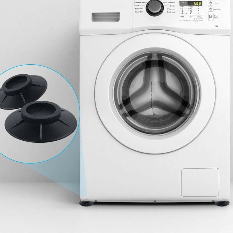 Washing Machine Anti-Vibration Pads, 4-Piece Set for Washer and Dryer Stability, Vibration-Damping Washine Machine Mat