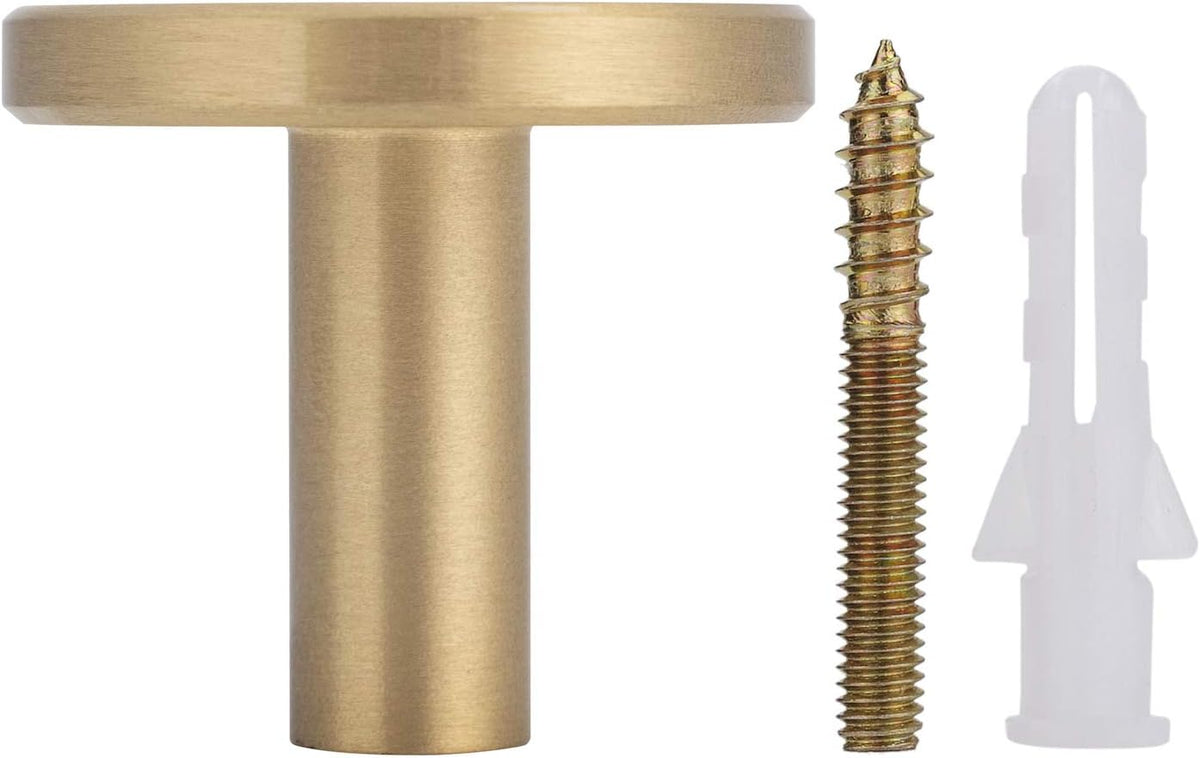 Set of 4 wall hooks in brushed brass, towel hooks in gold