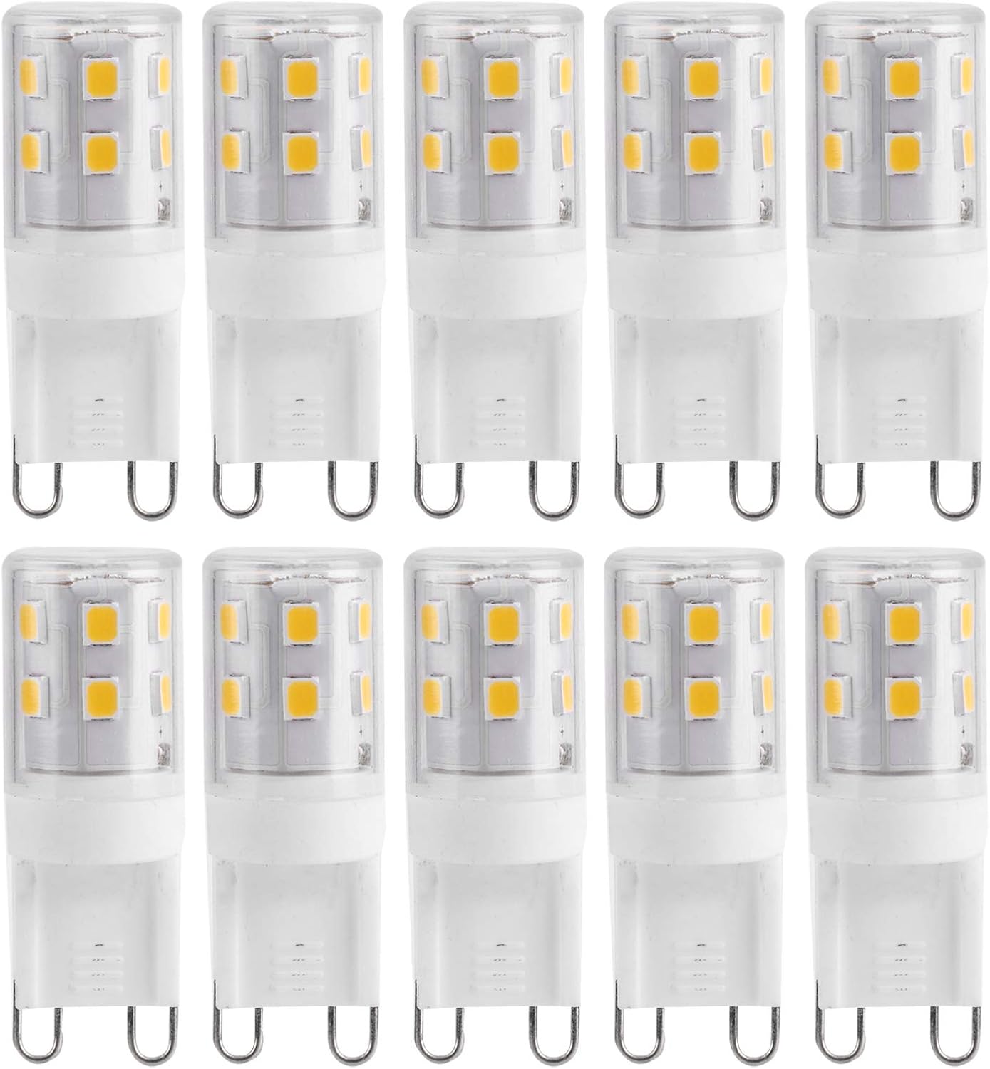 G9 LED Bulbs 2W 16-LED Mini Light Bulbs, Dimmable, Energy Saving Equivalent 30W Halogen, 10pcs, Ceramic Base, Eye Protection