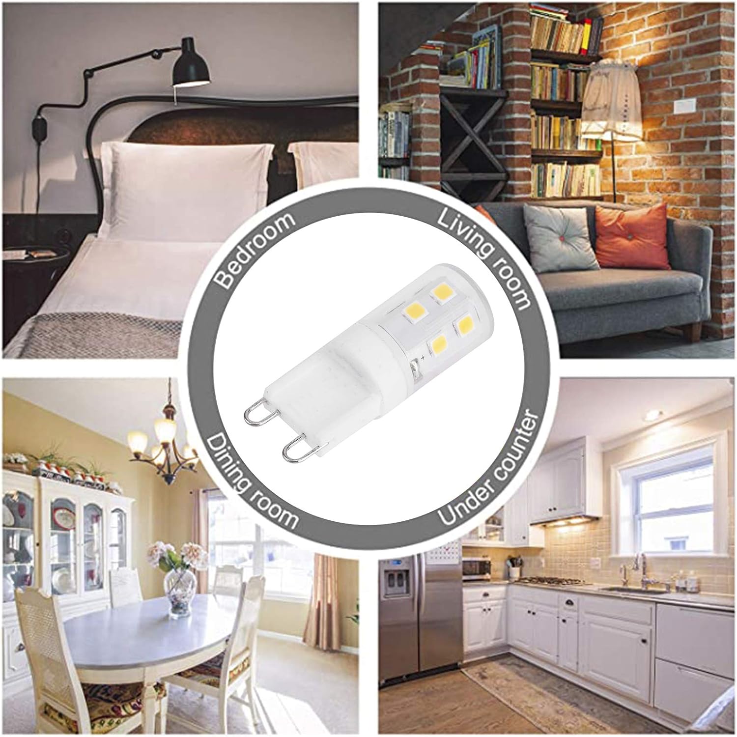 G9 LED Bulbs 2W 16-LED Mini Light Bulbs, Dimmable, Energy Saving Equivalent 30W Halogen, 10pcs, Ceramic Base, Eye Protection