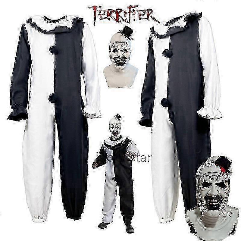 Art The Clown Terrifier 2 Cosplay Costume Jumpsuit Mask Halloween Costume for Men and Women