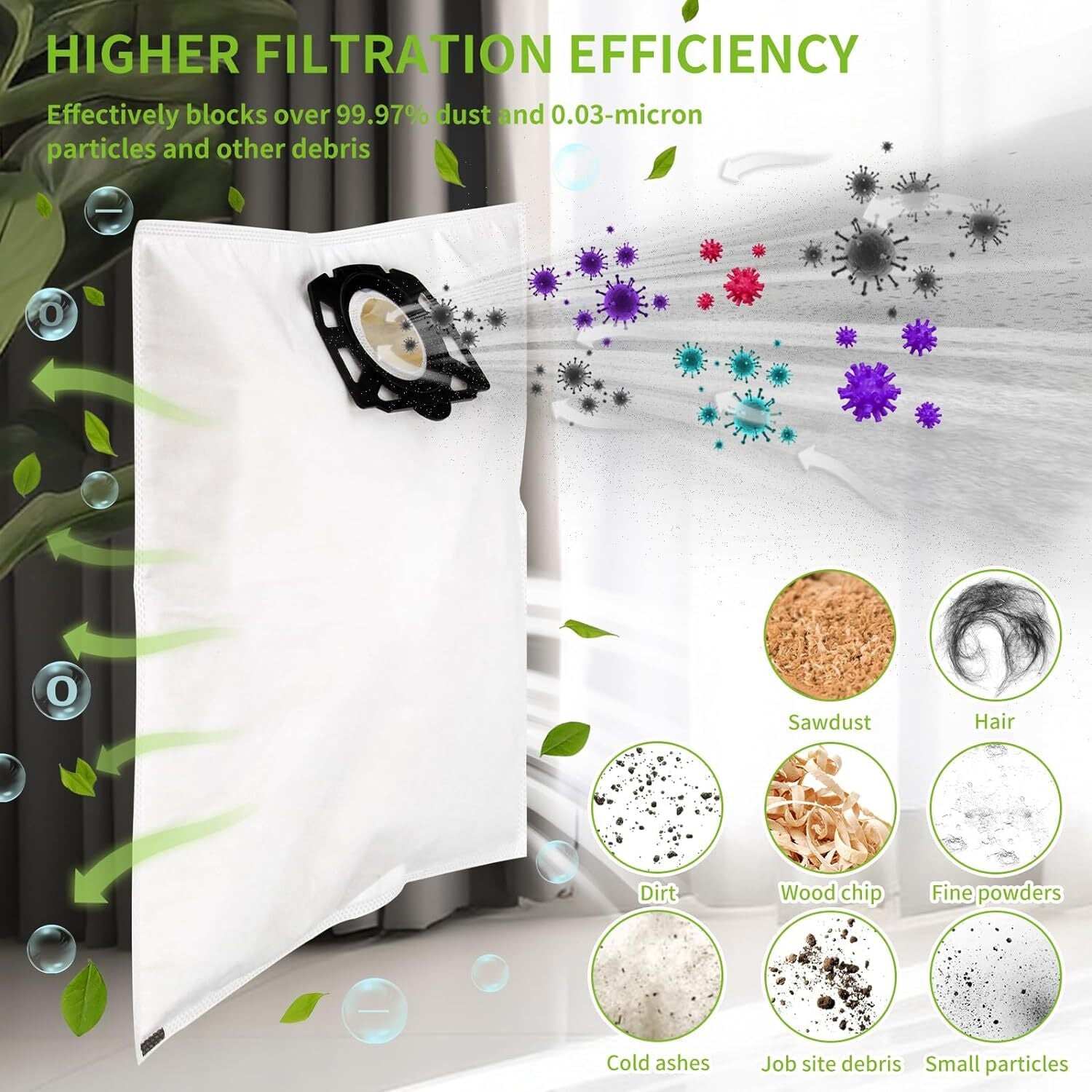 10 pcs vacuum cleaner bags for Karcher vacuum cleaner wd4 wd5 wd6 mv4 mv5 mv6