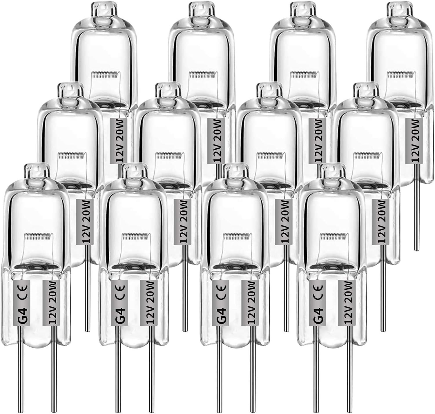 G4 halogen lamps 10W 12V - Warm white - 12 pcs 10W 12pcs 10W 12pcs