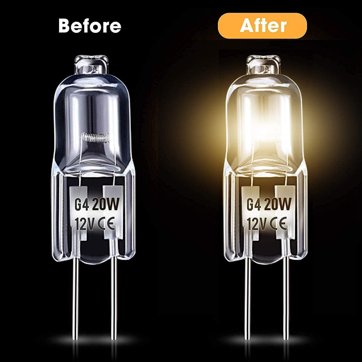 G4 halogen lamps 10W 12V - Warm white - 12 pcs 10W 12pcs 10W 12pcs