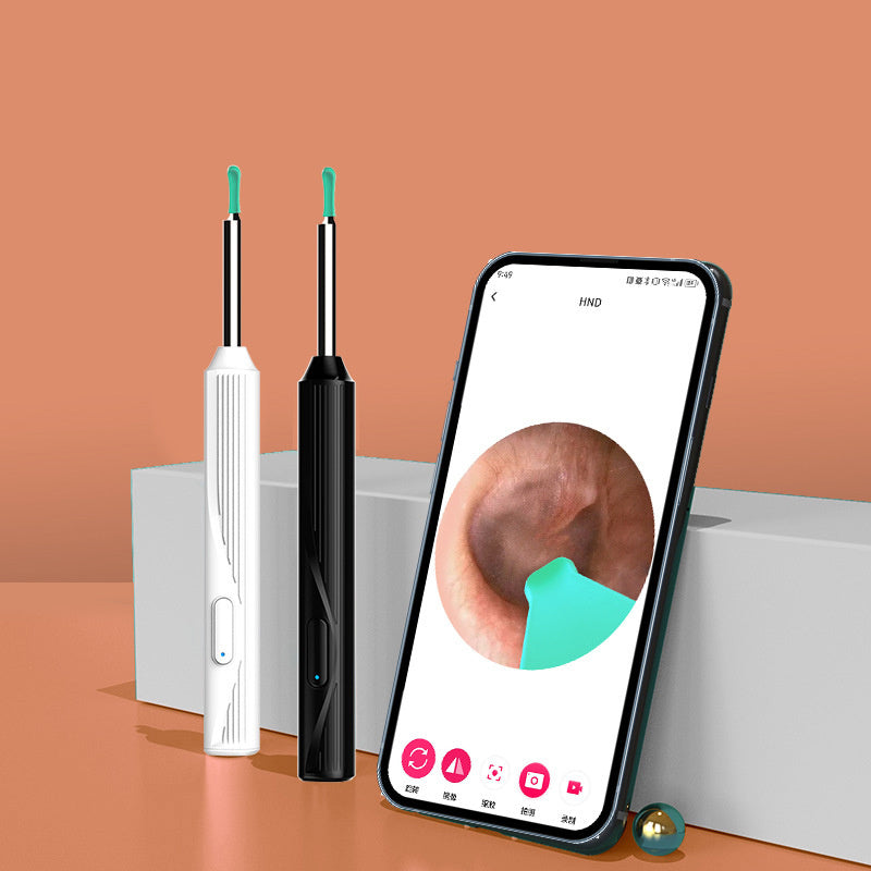 8 ST 1080P Wireless Ear Cleaning Otoscope Ear Cleaning Tool Black 8 PCS Set