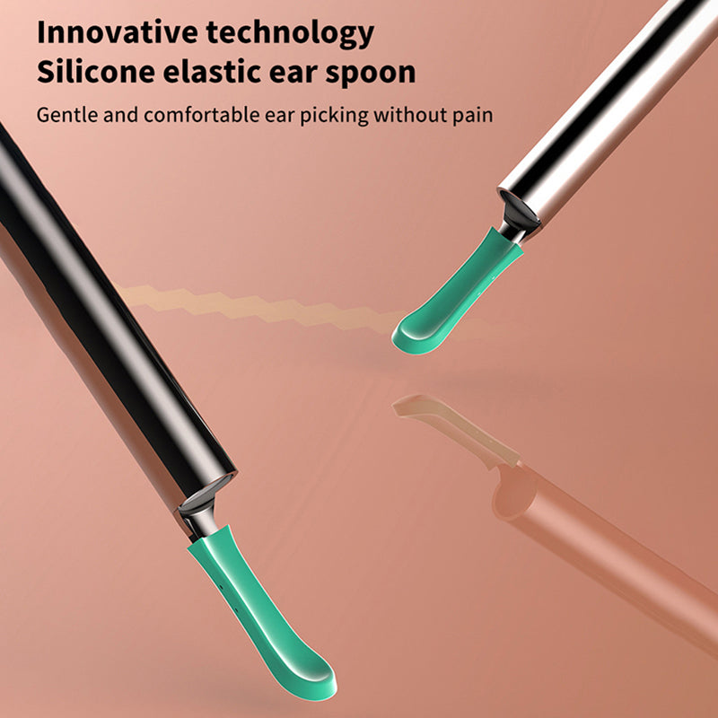 8 ST 1080P Wireless Ear Cleaning Otoscope Ear Cleaning Tool Black 8 PCS Set