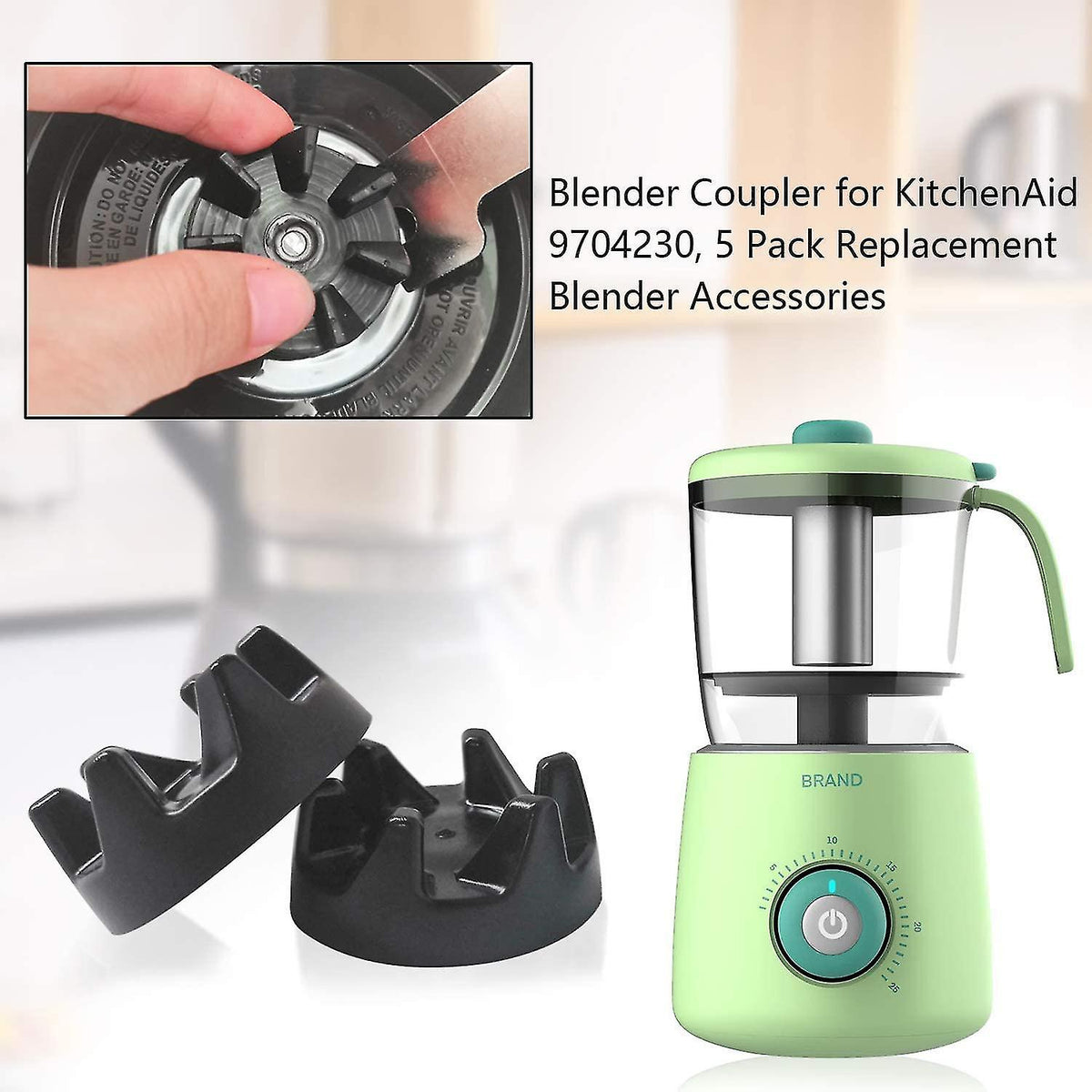 5pcs Mixer Rubber Coupling Gear Coupling With Removal Tool For Kitchenaid 9704230